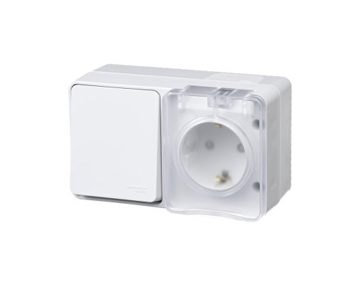 Блок розетка-выключатель Systeme Electric AtlasDesign белый ATN540170