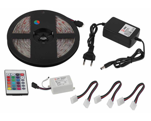 Светодиодная влагозащищенная лента ЭРА 14,4W/m 60LED/m 5050SMD RGB 5M 5050kit-14,4-60-12-IP65-RGB-5m Б0043070 Светодиодная влагозащищенная лента ЭРА 14,4W/m 60LED/m 5050SMD RGB 5M 5050kit-14,4-60-12-IP65-RGB-5m Б0043070
