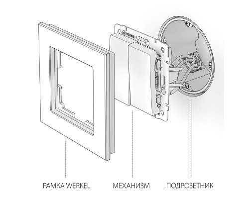 Выключатель Werkel двухклавишный проходной черный матовый W1122008 4690389156724 Выключатель Werkel двухклавишный проходной черный матовый W1122008 4690389156724