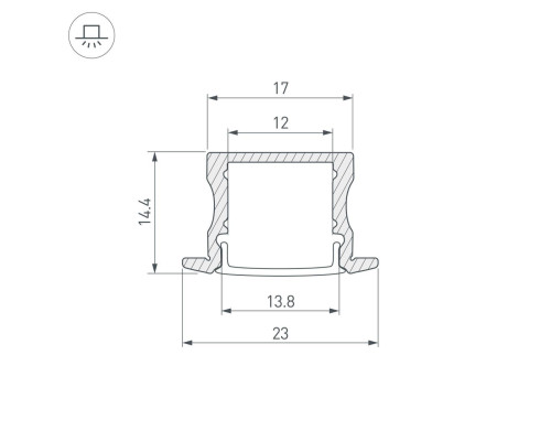 Встраиваемый профиль ARH-LINE-2315-F-2000 ANOD GOLD 039991