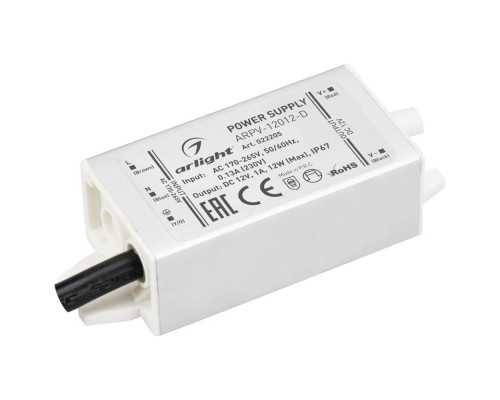 Блок питания Arlight ARPV-12012-D 12V 12W IP67 1A 022205 Блок питания Arlight ARPV-12012-D 12V 12W IP67 1A 022205