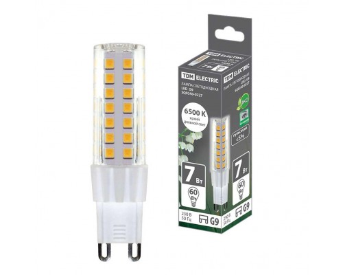Лампа светодиодная TDM Electric G9 7W 6500K прозрачная SQ0340-0227 Лампа светодиодная TDM Electric G9 7W 6500K прозрачная SQ0340-0227