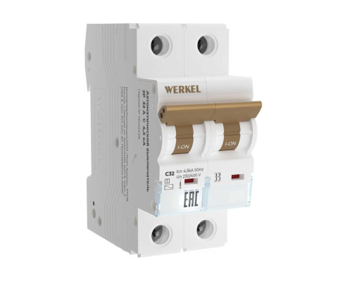 Автоматический выключатель Werkel 2P 32А C 4,5кА W902P324 4690389192821 Автоматический выключатель Werkel 2P 32А C 4,5кА W902P324 4690389192821