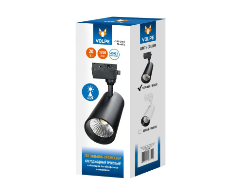 Трековый светодиодный светильник Volpe ULB-Q277 20W/4000К BLACK UL-00008051 Трековый светодиодный светильник Volpe ULB-Q277 20W/4000К BLACK UL-00008051