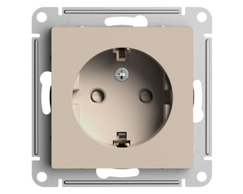 Розетка 2К+З Systeme Electric AtlasDesign 16A 250V со шторками песочный ATN001245