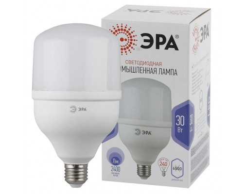 Лампа светодиодная ЭРА E27 30W 6500K матовая LED POWER T100-30W-6500-E27 Б0049597