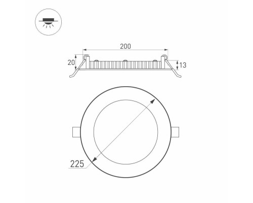 Встраиваемый светодиодный светильник Arlight DL-225M-21W White 020117 Встраиваемый светодиодный светильник Arlight DL-225M-21W White 020117