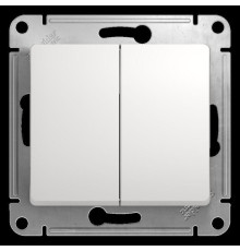 Выключатель двухклавишный Systeme Electric Glossa 10A 250V белый GSL000151