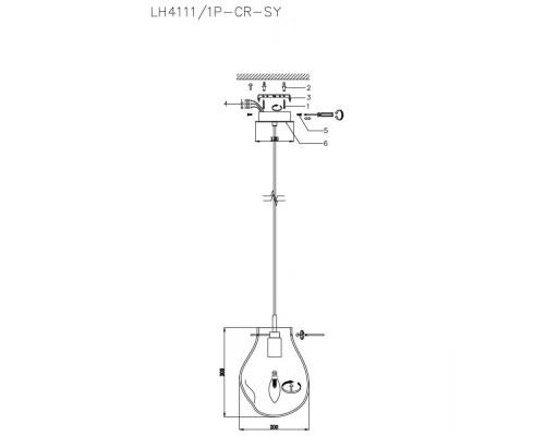 Подвесной светильник Lumien Hall Nertus LH4111/1P-CR-SY