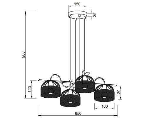 Подвесная люстра Vele Luce Modello VL6452P04 Подвесная люстра Vele Luce Modello VL6452P04