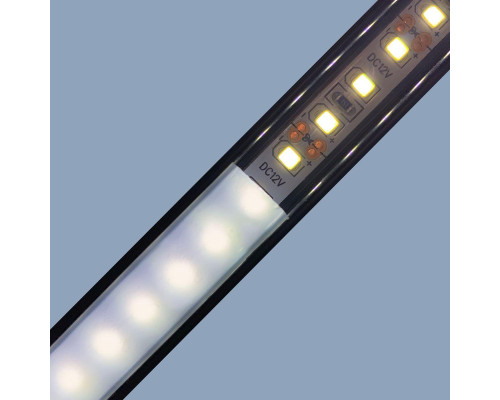 Профиль угловой накладной с рассеивателем черный/белый 1м. Apeyron 08-07-ЧБ