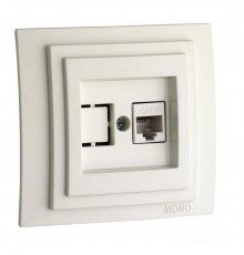 Розетка компьютерная RJ45 Mono Electric Larissa 6 кат белый 103-191905-125