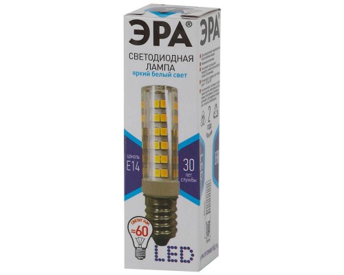 Лампа светодиодная ЭРА E14 7W 4000K прозрачная LED T25-7W-CORN-840-E14 Б0033025