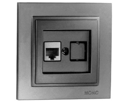 Розетка компьютерная Mono Electric Despina антрацит 102-242405-125 Розетка компьютерная Mono Electric Despina антрацит 102-242405-125