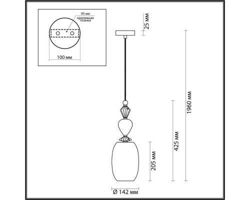 Подвесной светильник Odeon Light Classic Bizet 4855/1B Подвесной светильник Odeon Light Classic Bizet 4855/1B