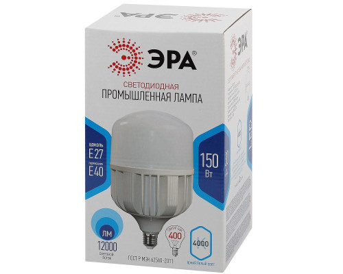 Лампа светодиодная сверхмощная ЭРА E27/E40 150W 4000K матовая LED POWER T160-150W-4000-E27/E40 Б0051795