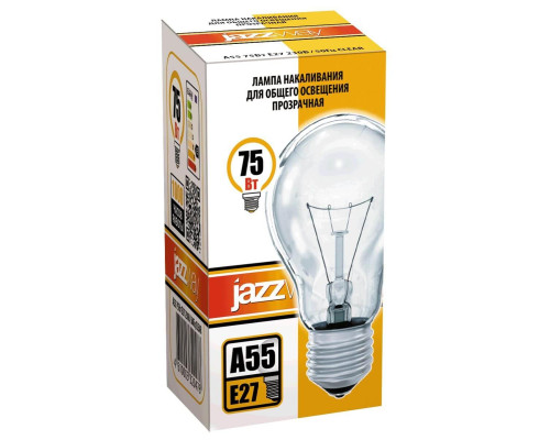 Лампа накаливания Jazzway E27 75W 2700K прозрачная 3320478 Лампа накаливания Jazzway E27 75W 2700K прозрачная 3320478