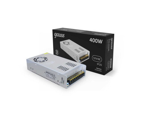 Блок питания Gauss Led Strip PS 12V 400W IP20 40A 202003400 Блок питания Gauss Led Strip PS 12V 400W IP20 40A 202003400