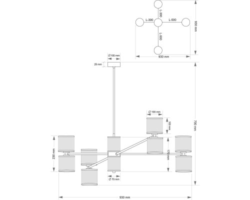 Подвесной светильник KUTEK FABRIANO FAB-ZW-4(BN/3)TT