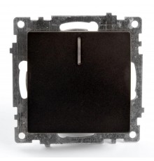 Выключатель одноклавишный Stekker Катрин с подсветкой черный GLS10-7101-05 39605