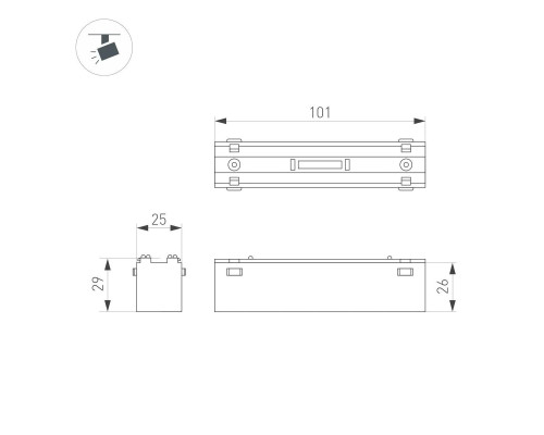 Трековый светодиодный светильник Arlight Mag-Vibe-Laser-L101-6W Warm3000 044415