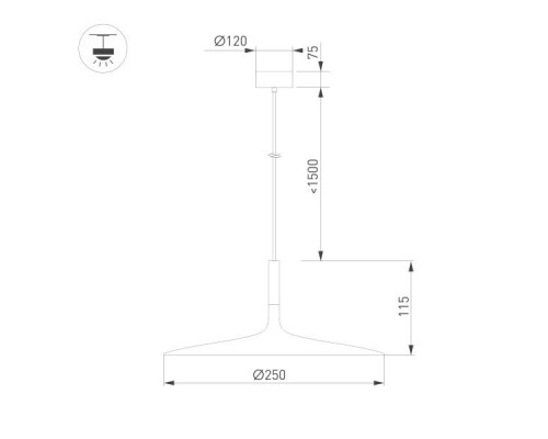Подвесной светодиодный светильник Arlight SP-Fiore-R250-8W Warm3000 035997 Подвесной светодиодный светильник Arlight SP-Fiore-R250-8W Warm3000 035997