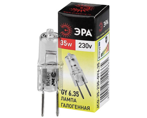 Лампа галогенная ЭРА GY6.35 35W 2700K прозрачная GY6.35-JCD-35W-230V C0027373 Лампа галогенная ЭРА GY6.35 35W 2700K прозрачная GY6.35-JCD-35W-230V C0027373