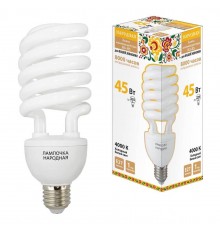 Лампа люминесцентная TDM Electric Народная E27 45W 4000K матовая SQ0347-0035