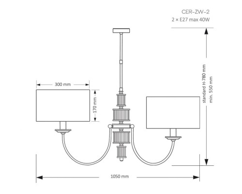 Подвесная люстра KUTEK MOOD Cero CER-ZW-2(N) Подвесная люстра KUTEK MOOD Cero CER-ZW-2(N)