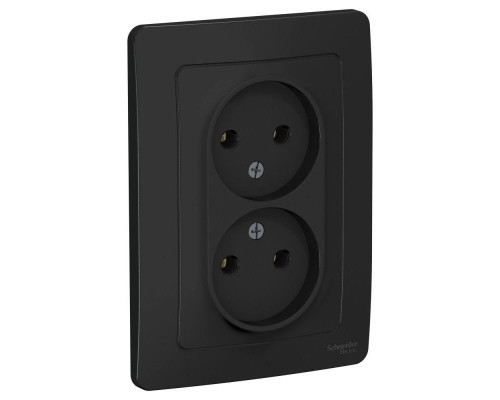 Розетка двойная 2К Systeme Electric Blanca 16A 250V антрацит BLNRS000026 Розетка двойная 2К Systeme Electric Blanca 16A 250V антрацит BLNRS000026