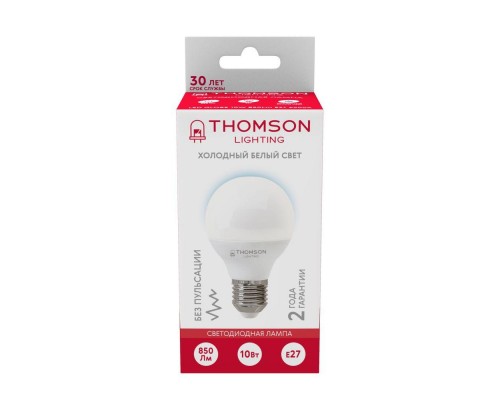 Лампа светодиодная Thomson E27 8W 6500K шар матовая TH-B2319