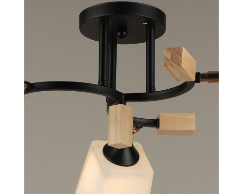 Потолочная люстра Reluce 04866-0.3-03 BK+WOOD Потолочная люстра Reluce 04866-0.3-03 BK+WOOD