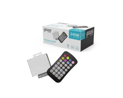 Контроллер RGB для светодиодной ленты Gauss Basic LED 12V 240W BT621 Контроллер RGB для светодиодной ленты Gauss Basic LED 12V 240W BT621