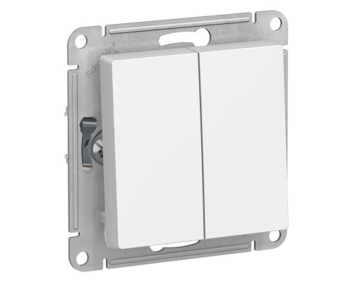 Переключатель двухклавишный проходной Systeme Electric AtlasDesign 10A 250V белый ATN000165 Переключатель двухклавишный проходной Systeme Electric AtlasDesign 10A 250V белый ATN000165