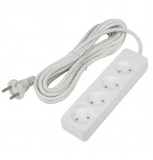 Удлинитель Uniel Ultra 4гн х 5м б/з S-CU4-5 White UL-00009989