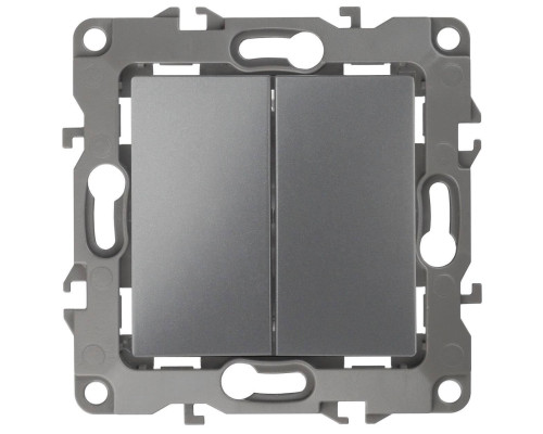 Выключатель двухклавишный ЭРА 12 10AX 250V 12-1104-12 Б0019287 Выключатель двухклавишный ЭРА 12 10AX 250V 12-1104-12 Б0019287