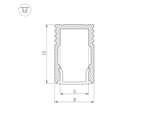 Профиль Arlight SL-Mini-8-H12-2000 Black 037106