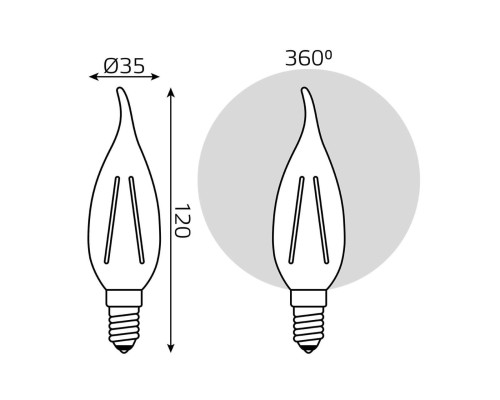 Лампа светодиодная Gauss E14 5W 4100K прозрачная 104801205 Лампа светодиодная Gauss E14 5W 4100K прозрачная 104801205