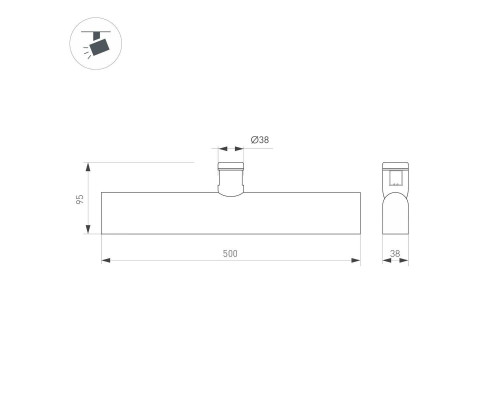 Трековый светодиодный светильник Arlight Art-Apriori-Flat-L500-15W Warm3000 047778 Трековый светодиодный светильник Arlight Art-Apriori-Flat-L500-15W Warm3000 047778