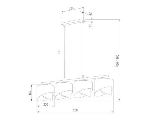 Подвесная люстра TK Lighting 4822 Grant White