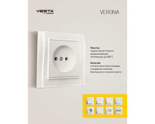 Розетка LAN/телефонная Vesta-Electric Verona белый FRZ00020104BEL Розетка LAN/телефонная Vesta-Electric Verona белый FRZ00020104BEL