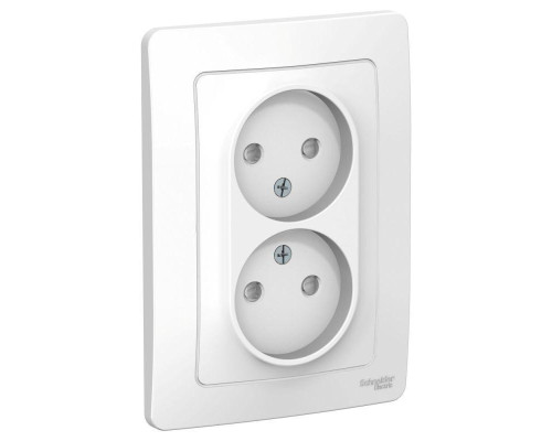 Розетка двойная 2К Systeme Electric Blanca 16A 250V со шторками белая BLNRS000121 Розетка двойная 2К Systeme Electric Blanca 16A 250V со шторками белая BLNRS000121