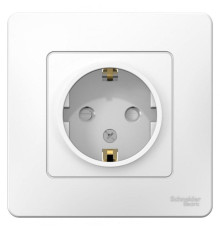 Розетка 2К+З Systeme Electric Blanca 16A 250V со шторками белая BLNRS001111