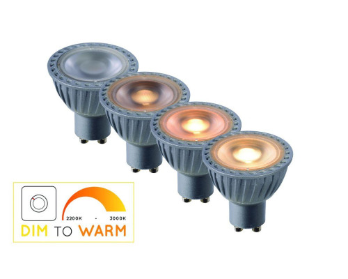 Лампа светодиодная диммируемая Lucide GU10 5W 2200-3000K серая 49009/05/36