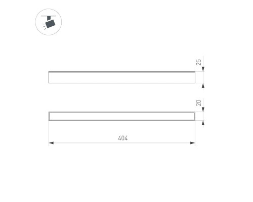 Трековый светодиодный светильник Arlight Mag-Flat-25-L400-12W Warm3000 046333 Трековый светодиодный светильник Arlight Mag-Flat-25-L400-12W Warm3000 046333