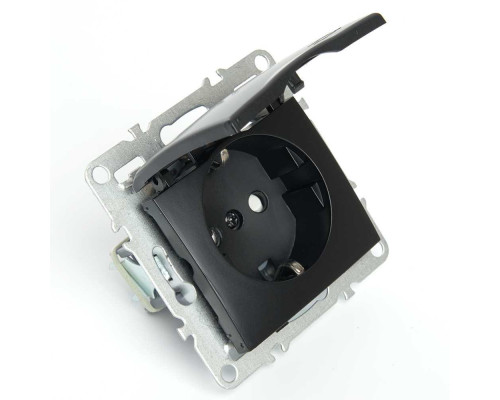 Розетка 2P+PE Stekker Эрна с крышкой черный PST16-9112-03 49156 Розетка 2P+PE Stekker Эрна с крышкой черный PST16-9112-03 49156