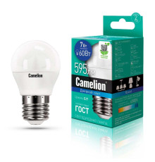 Лампа светодиодная Camelion E27 7W 6500K LED7-G45/865/E27 12647
