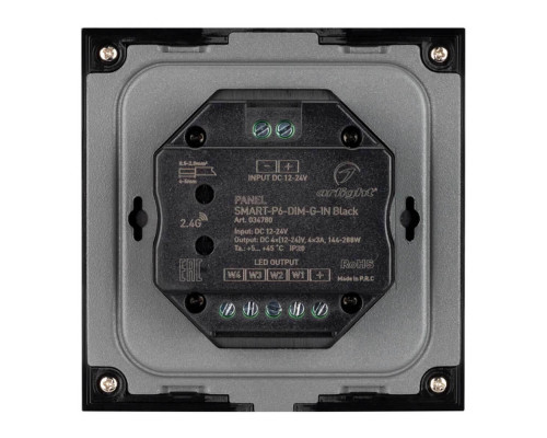 Панель управления Arlight Smart-P6-DIM-G-IN Black 034780 Панель управления Arlight Smart-P6-DIM-G-IN Black 034780