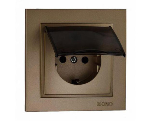 Розетка 2К+З Mono Electric Despina 16A 250V с крышкой винтовое подключение бронза 102-232321-118 Розетка 2К+З Mono Electric Despina 16A 250V с крышкой винтовое подключение бронза 102-232321-118