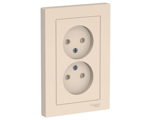Розетка двойная 2К Systeme Electric AtlasDesign 16A 250V со шторками бежевая ATN000222 Розетка двойная 2К Systeme Electric AtlasDesign 16A 250V со шторками бежевая ATN000222